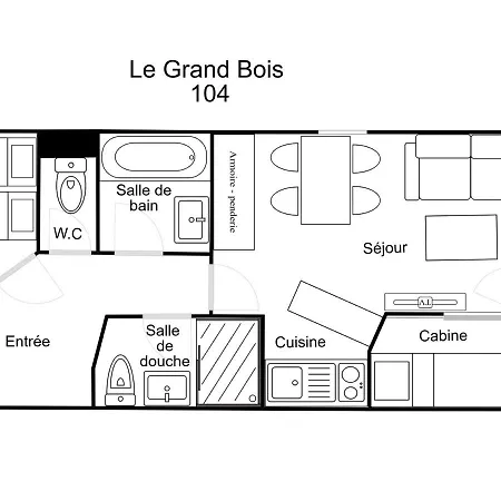 2 Pieces + Cabine, Skis Aux Pieds - Fr-1-182a-7 Куршевель